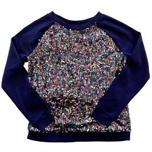 *NWT* Gymboree sequined navy sweatshirt, size L 10/12